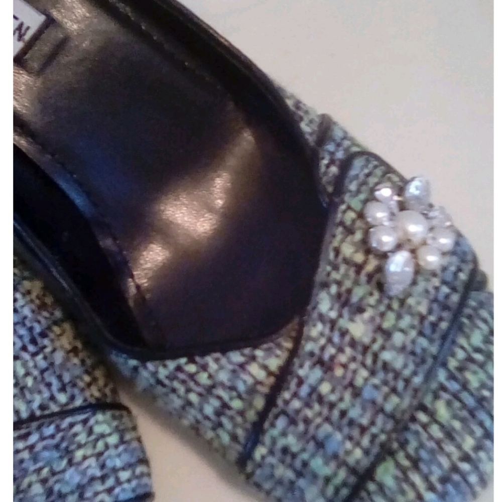 New GREEN PLAID HEELS BY Steve Madden S 8 1/2 - Picture 2 of 6